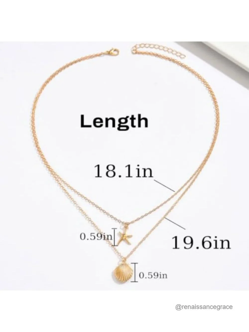 Gold Plated Layered Boho Beach Necklace Starfish Shell Charm Women